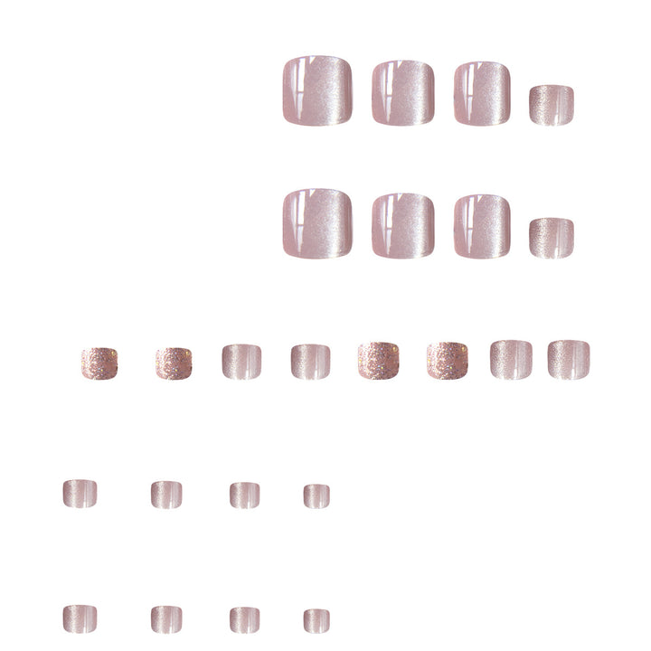 Elegant Glittered Pedicure Nail Art Kalsten