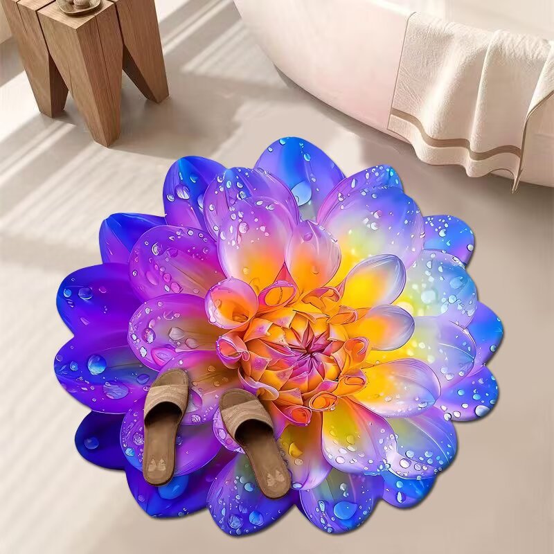 Artistic Floral Bath Mat