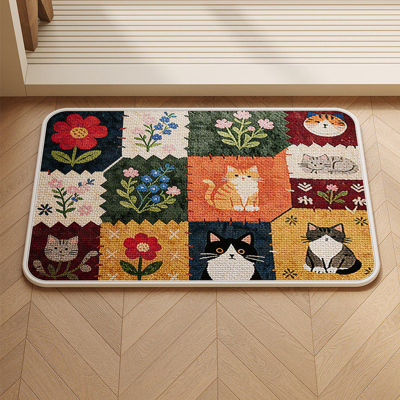 Playful Cat-Themed Indoor Area Rug