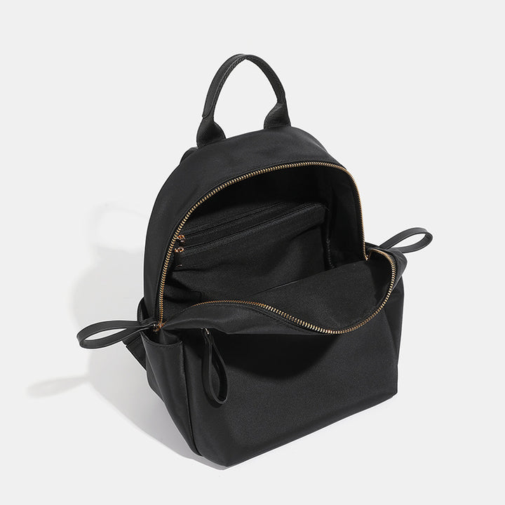 Compact Nylon Backpack with Multiple Pockets