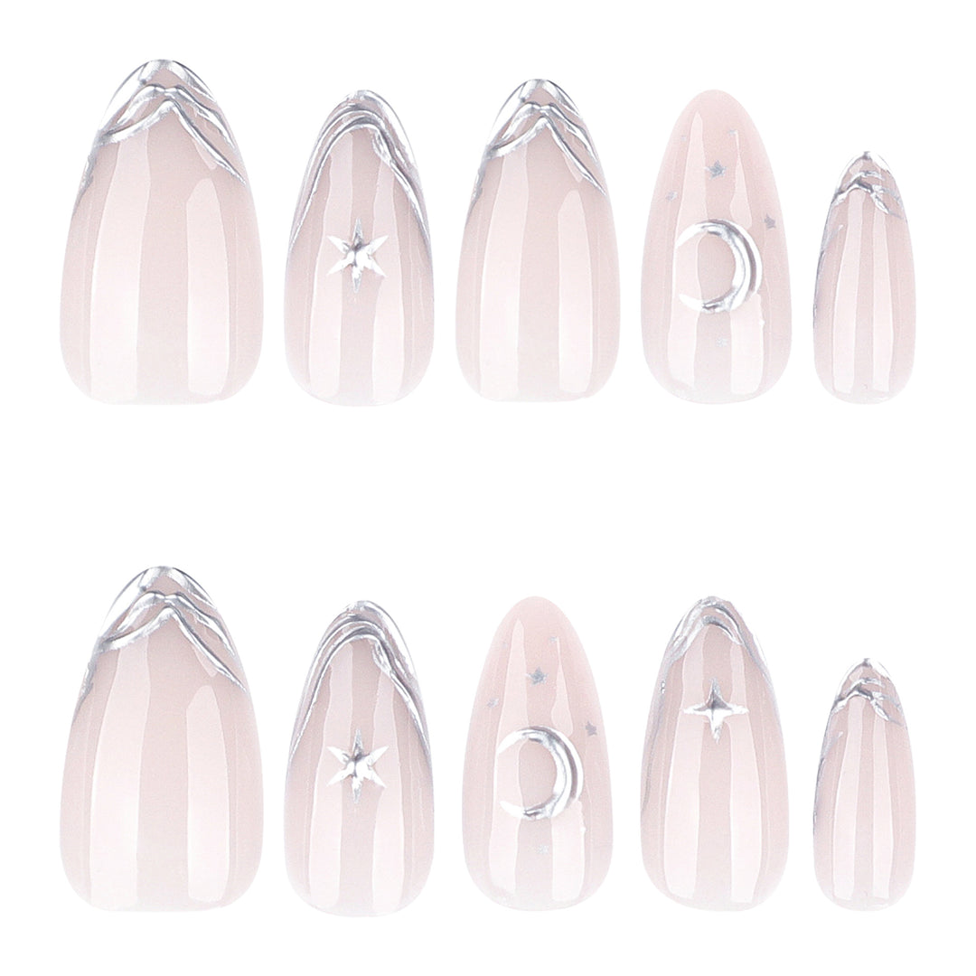 Elegant Nail Art with Moon and Star Designs Kalsten