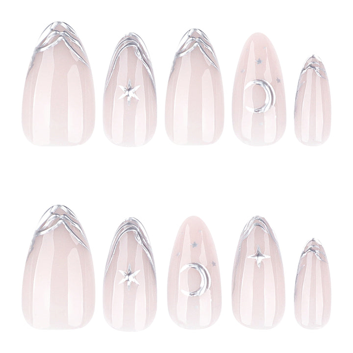 Elegant Nail Art with Moon and Star Designs Kalsten