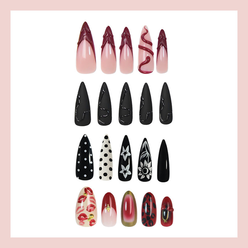 Artificial nail set with elegant tips and exciting patterns Kalsten