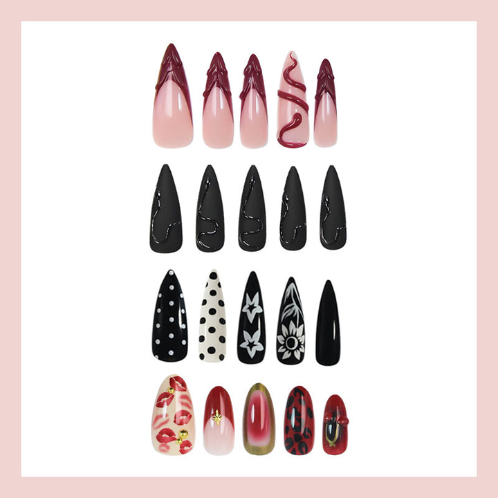 Artificial nail set with elegant tips and exciting patterns Kalsten