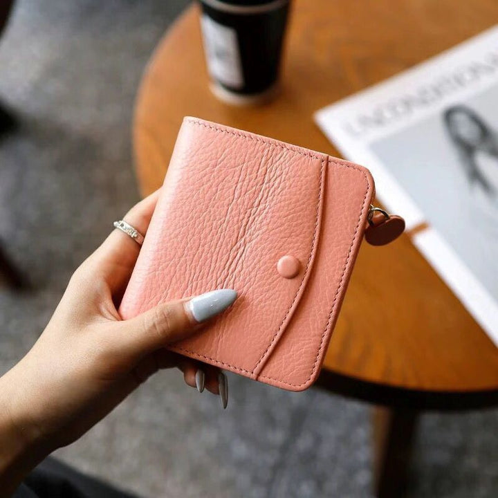 Textured Leather Zippered Coin Wallet Kalsten