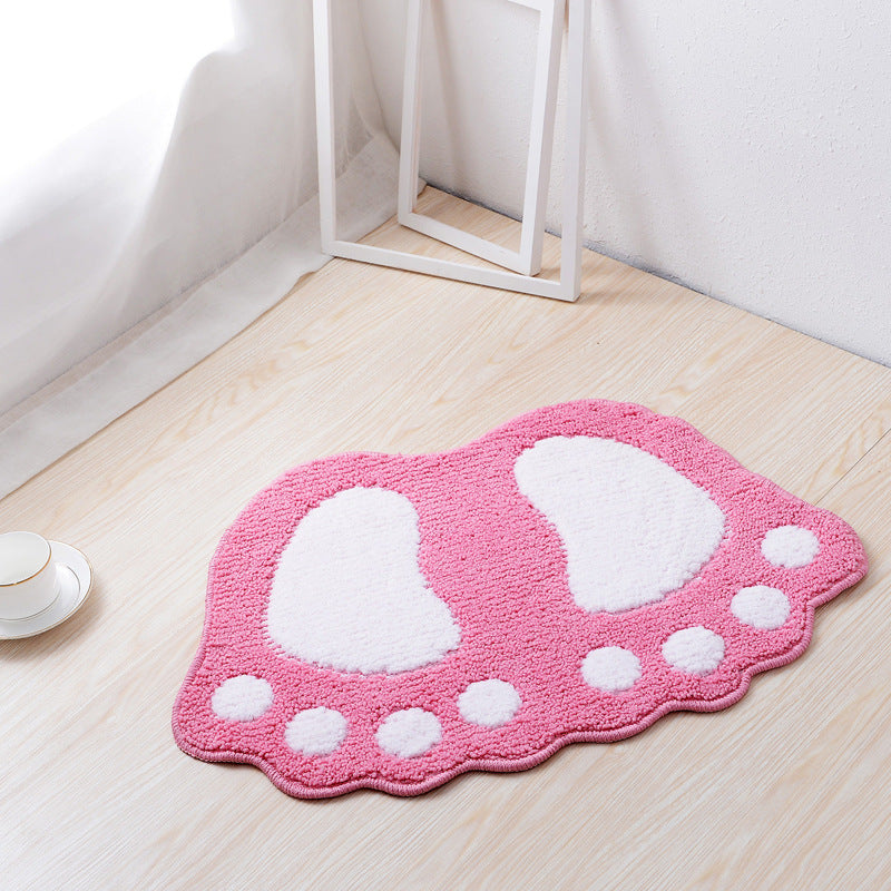 Paw Print Shaped Plush Bath Mat Kalsten