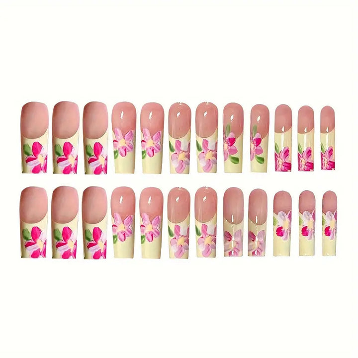 Decorative Floral Design Press-On Nails Kalsten