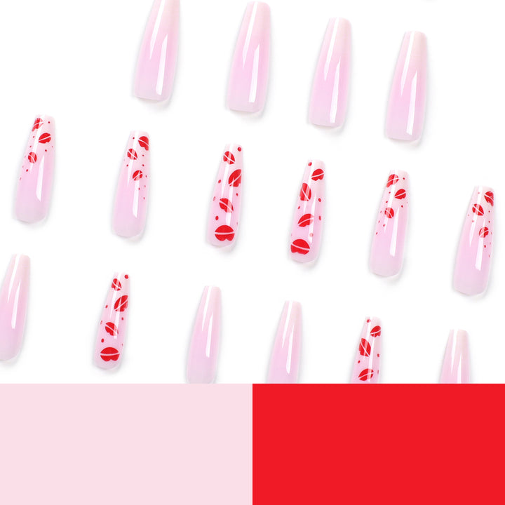 Artistic stiletto nails with lip motifs Kalsten
