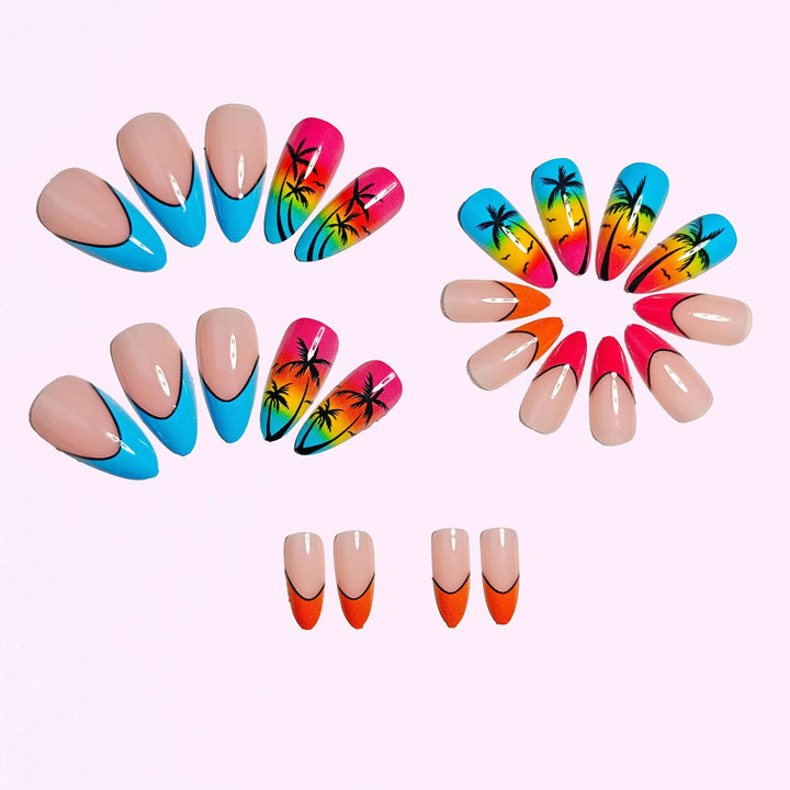 Tropical Sunset Nail Art