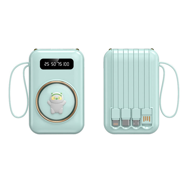 Funny power bank with integrated charging cables Kalsten