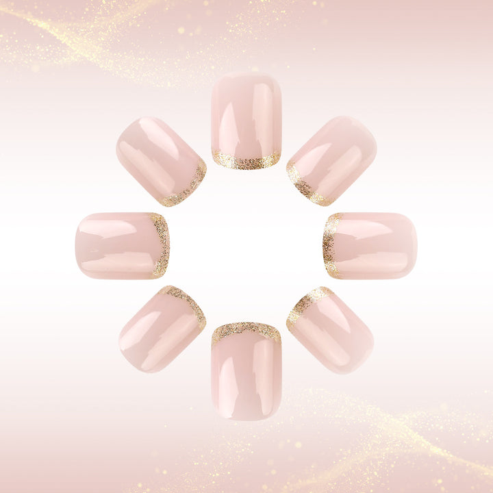 Premium Glossy French Tip Press-On Nails Kalsten