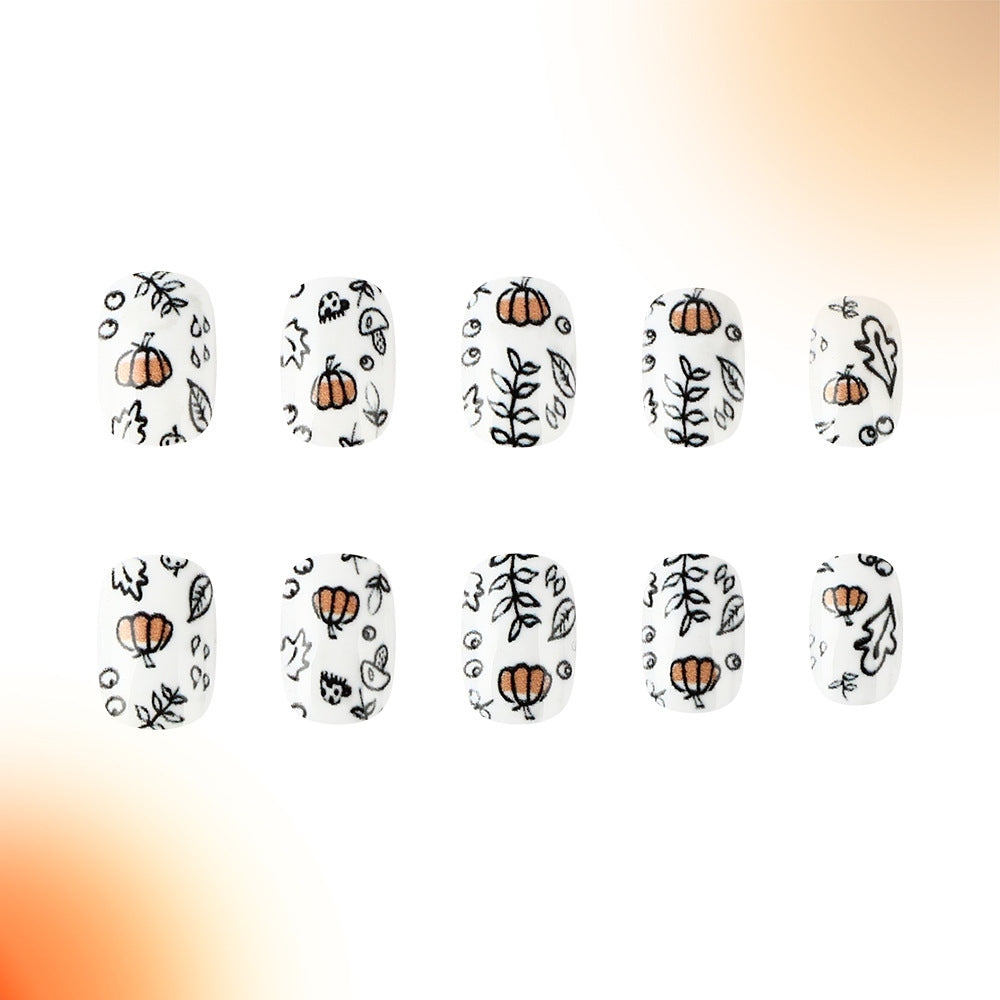 Seasonal Pumpkin-Themed Nail Art Kalsten