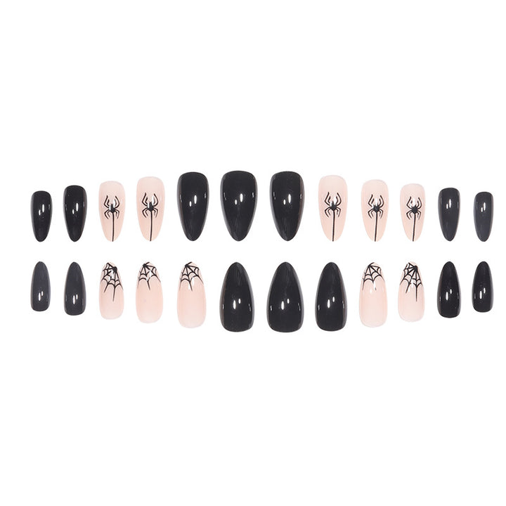 Halloween-Themed Spider and Web Nail Art Extensions Kalsten