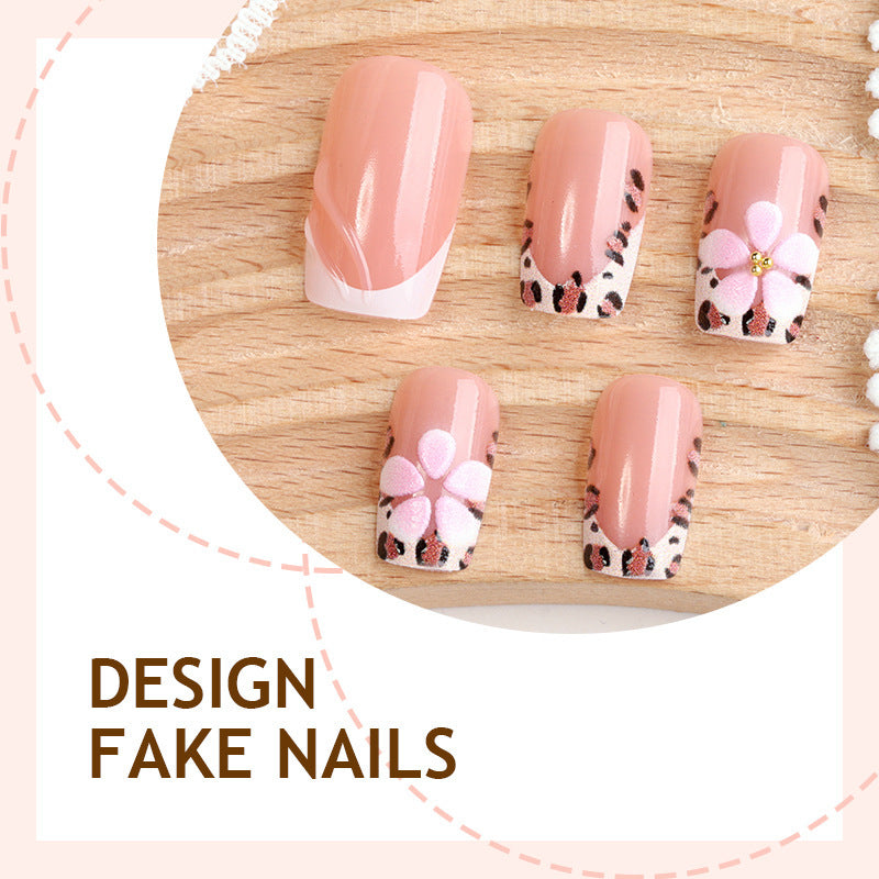 Creative Nail Art Set with Flower and Leopard Pattern Kalsten