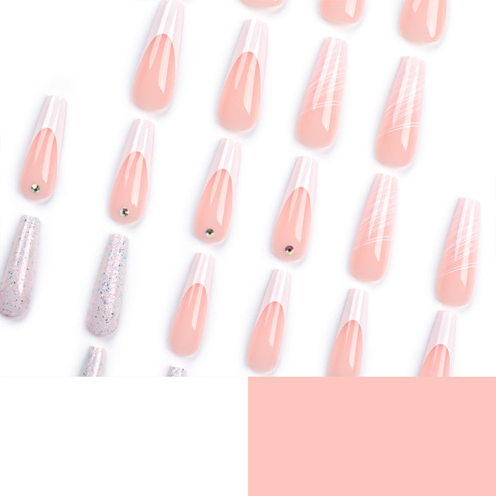 Artificial nail extensions with elegant glitter design Kalsten
