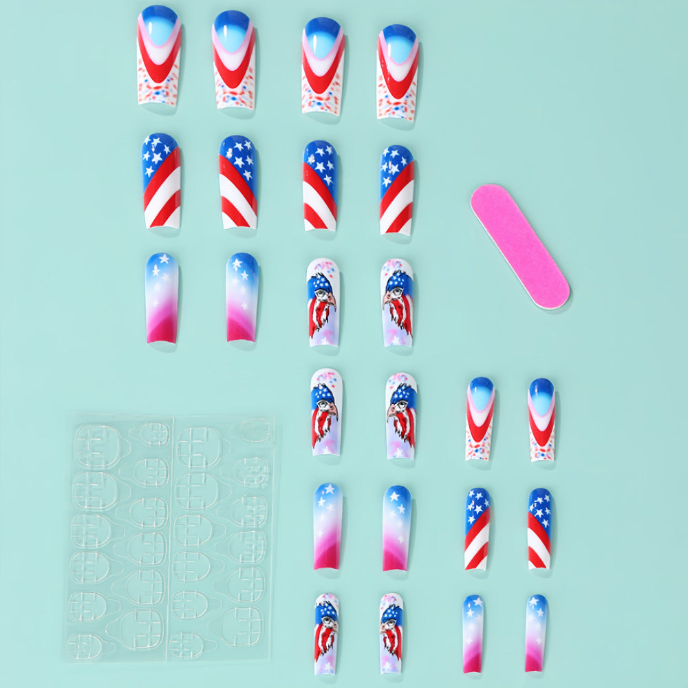 Patriotic design artificial nails Kalsten