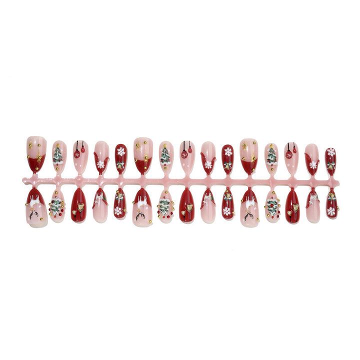 Artificial nail set with festive Christmas motifs and sparkling accents Kalsten