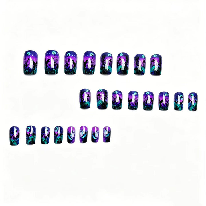 Nail art design with butterfly and night motif Kalsten