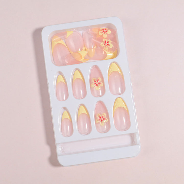 Floral Accent Press-On Nail Set Kalsten