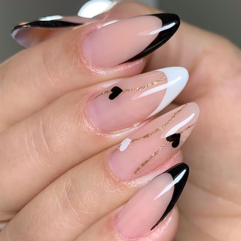 Elegant Stiletto Press-On Nail Art with Rhinestone Accents Kalsten