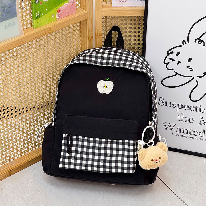 Playful Gingham Patterned Backpack Kalsten