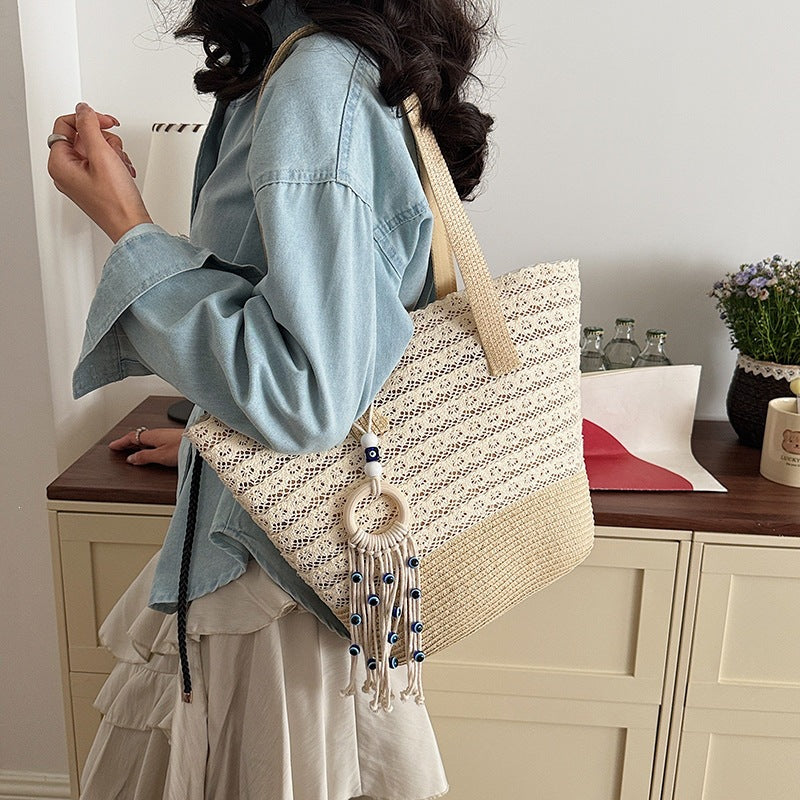 Decorative Woven Tote Bag