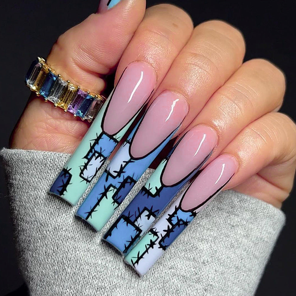 Artistic stiletto nails with modern decorative accents Kalsten