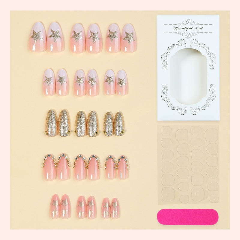 Acrylic nail set with glamorous decorations Kalsten