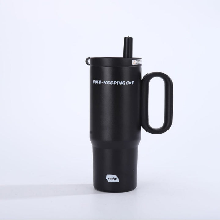 Unisex insulated cup with practical handle and straw function Kalsten