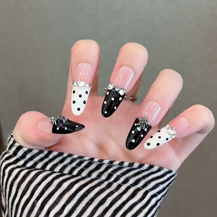Decorative Press-On Nails with Gem Accents Kalsten