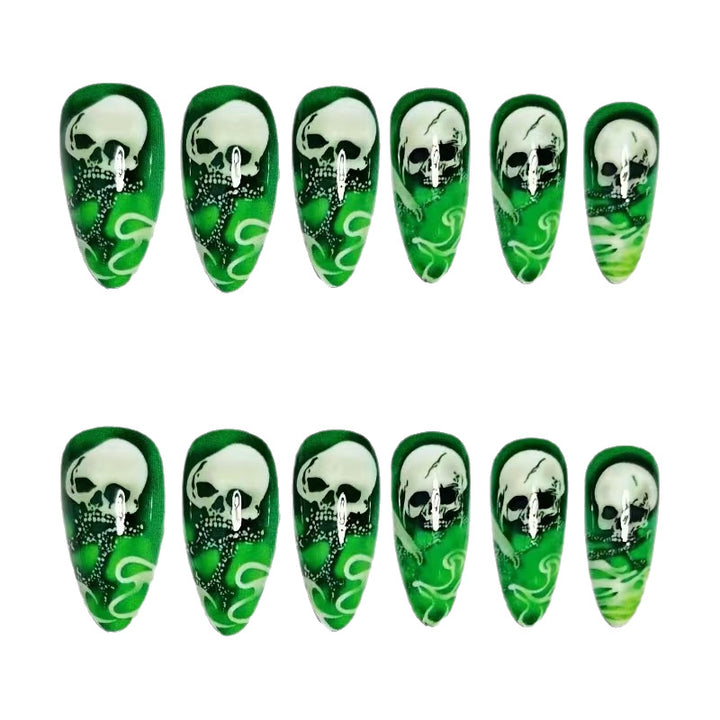 Artistic Skull Themed Nail Art Set