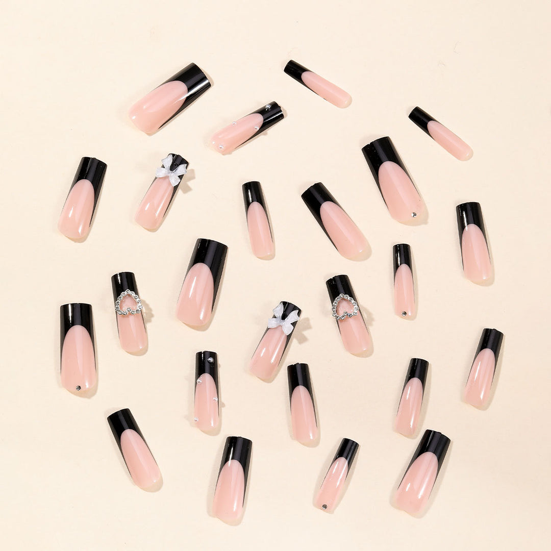 Elegant 3D Bow and Heart Nail Art Kalsten