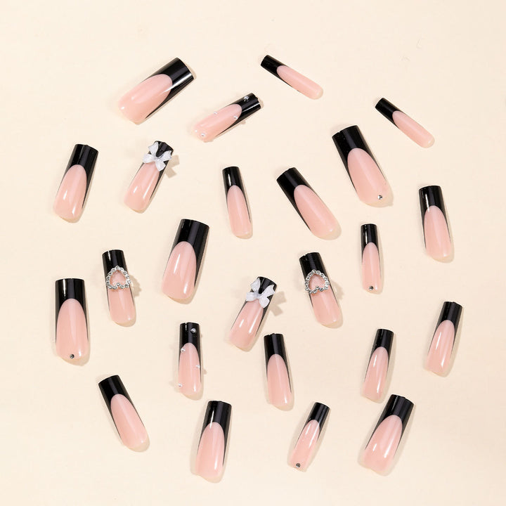 Elegant 3D Bow and Heart Nail Art Kalsten