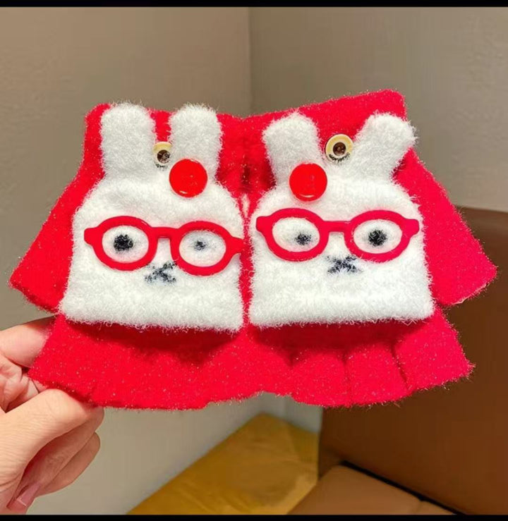 Cute Rabbit-Themed Fingerless Gloves Kalsten