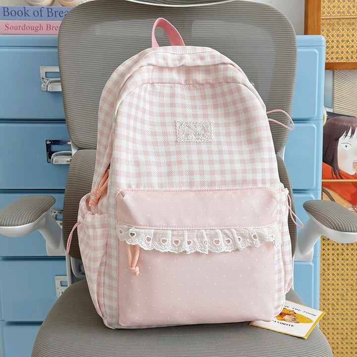 Cute Checkered Pattern Backpack Kalsten