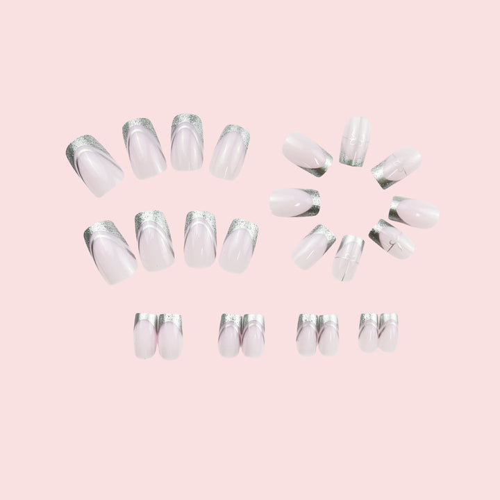 Elegant French Tip Press-On Nail Extensions Kalsten