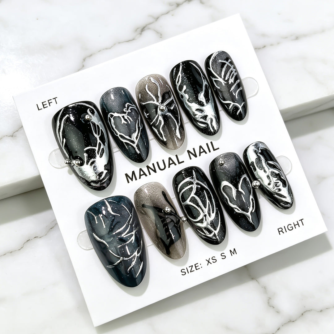 Manual Artistic Press-On Nail Set