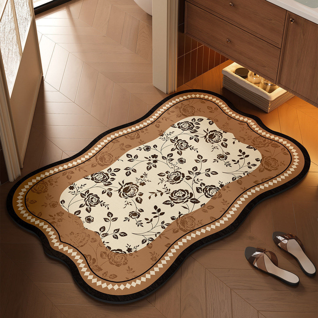 Floral Design Bathroom Mat Kalsten