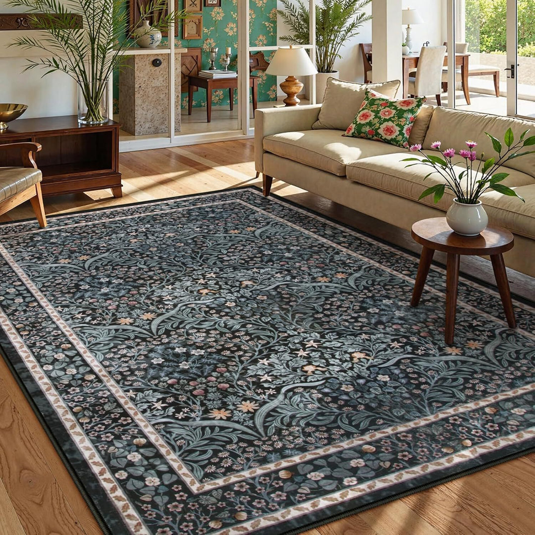 Floral Pattern Area Rug Kalsten