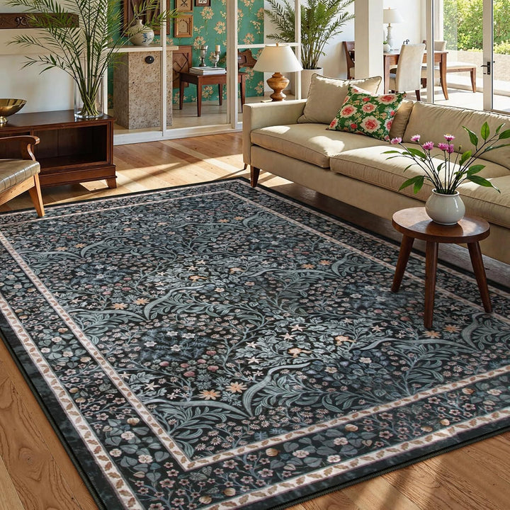 Floral Pattern Area Rug Kalsten