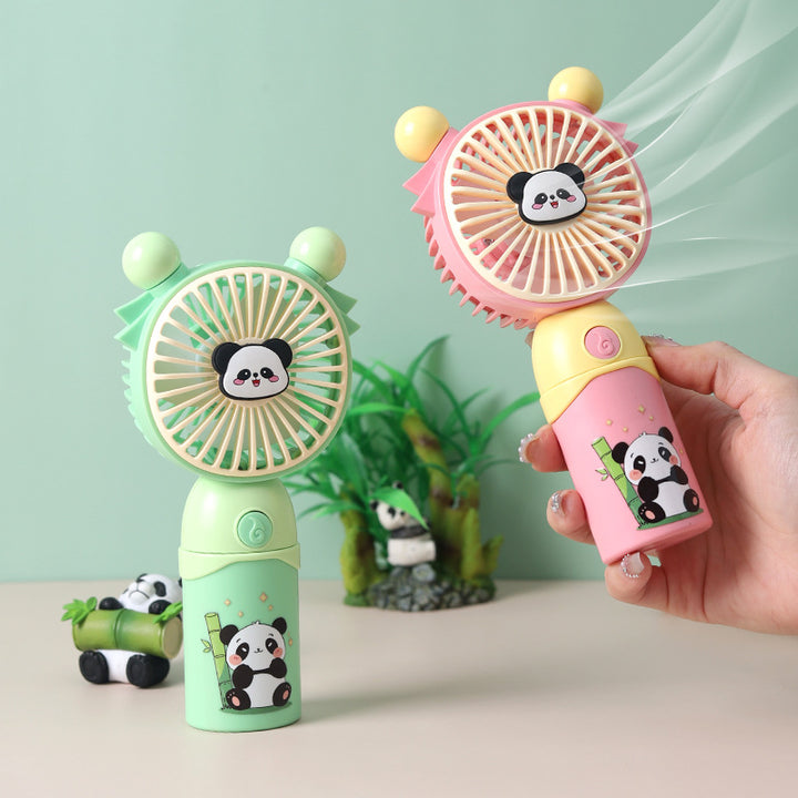 Unisex portable hand fan child-friendly with panda motif and soft silicone ears Kalsten