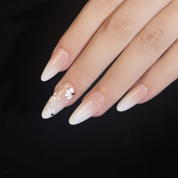 Floral Design Stiletto Press-On Nails