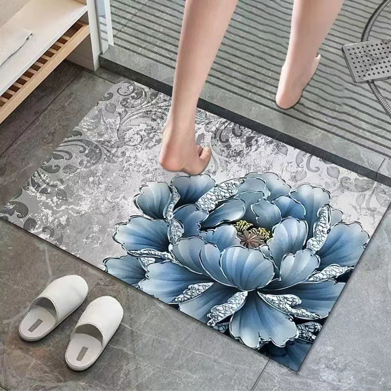 Floral Print Bath Mat Kalsten