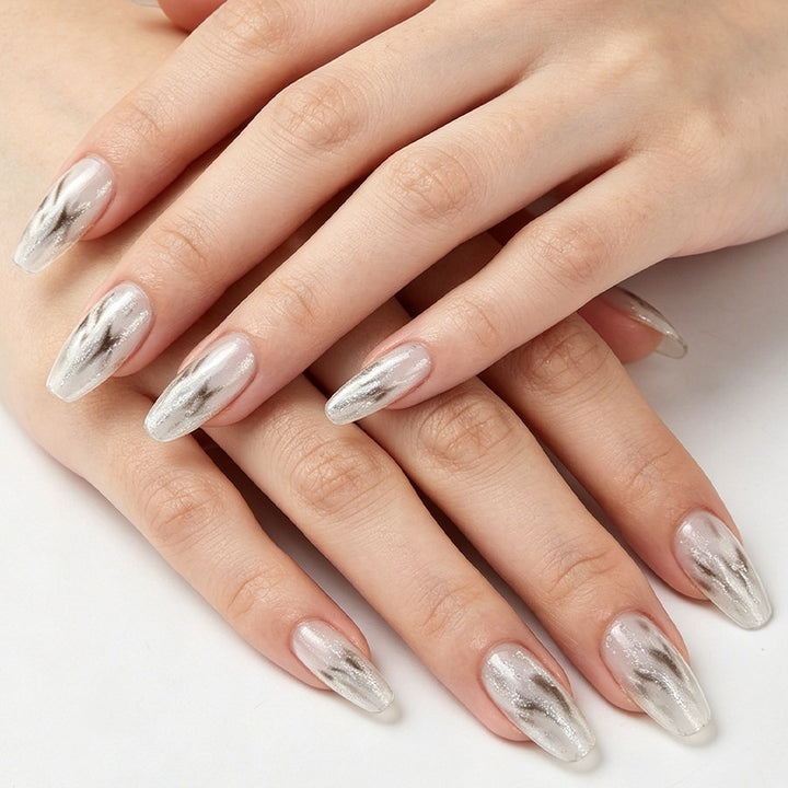 Elegant Metallic Finish Press-On Nails Kalsten