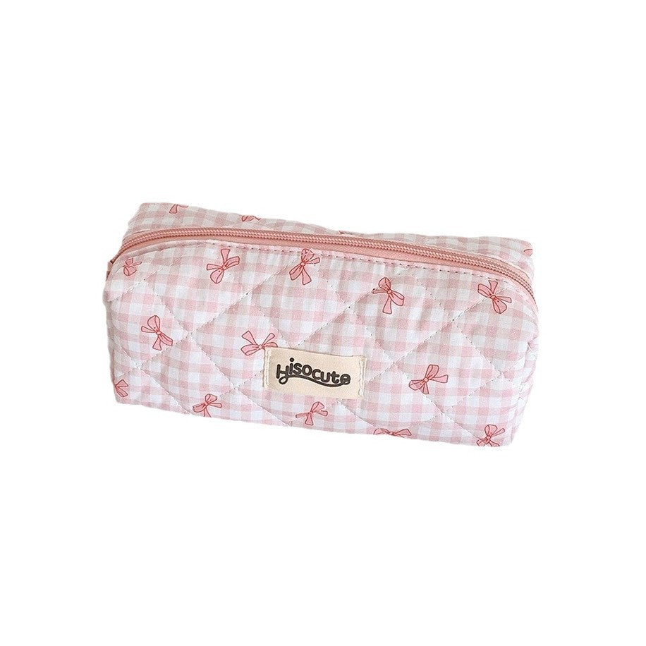 Quilted Cosmetic Pencil Case