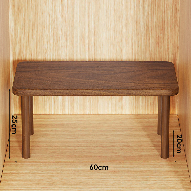 Height-Adjustable Rectangular Wooden Riser Table with Detachable Round Legs