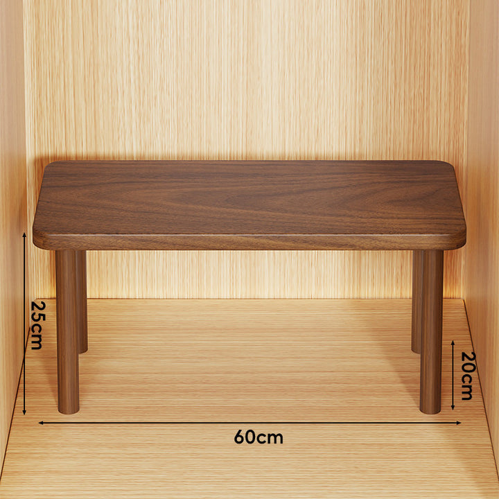 Height-Adjustable Rectangular Wooden Riser Table with Detachable Round Legs