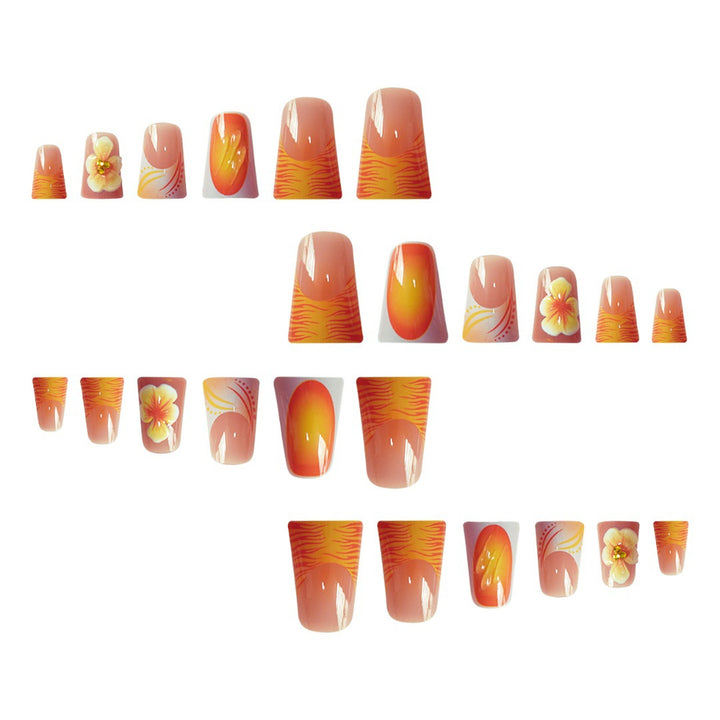 Artistic Floral Press-On Nails Set Kalsten