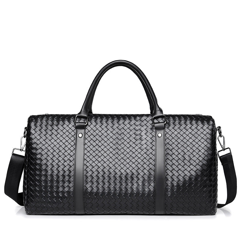 Elegant Braided Leather Duffel Bag Kalsten