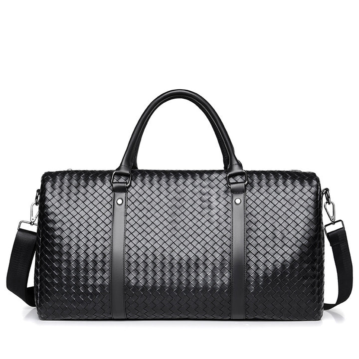 Elegant Braided Leather Duffel Bag Kalsten